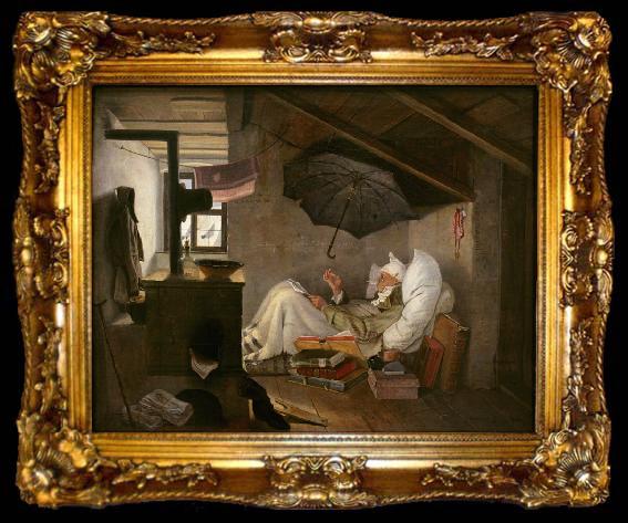 framed  Carl Spitzweg The Poor Poet (mk09), ta009-2